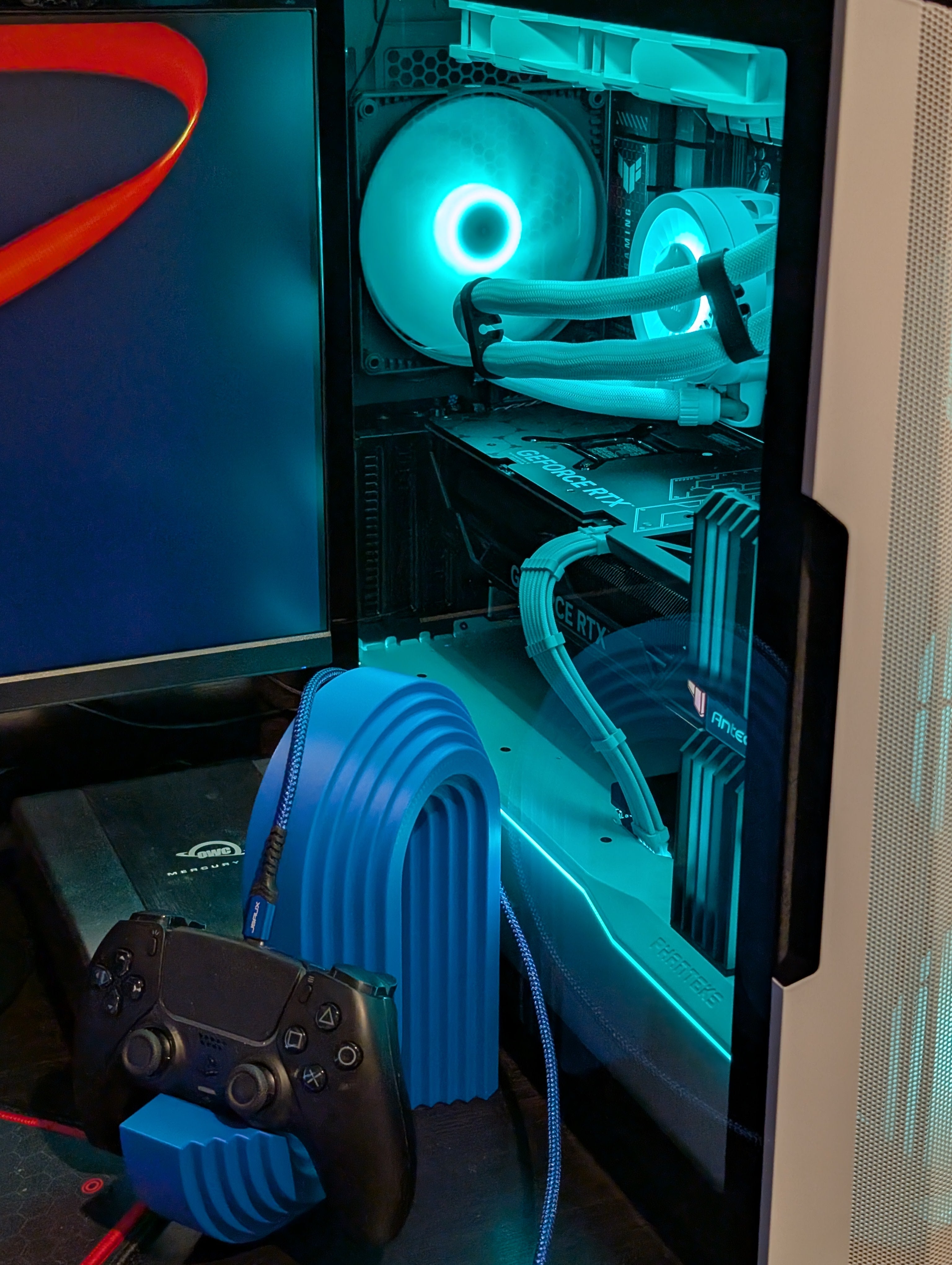 Soporte moderno para controlador con diseño de onda para juegos