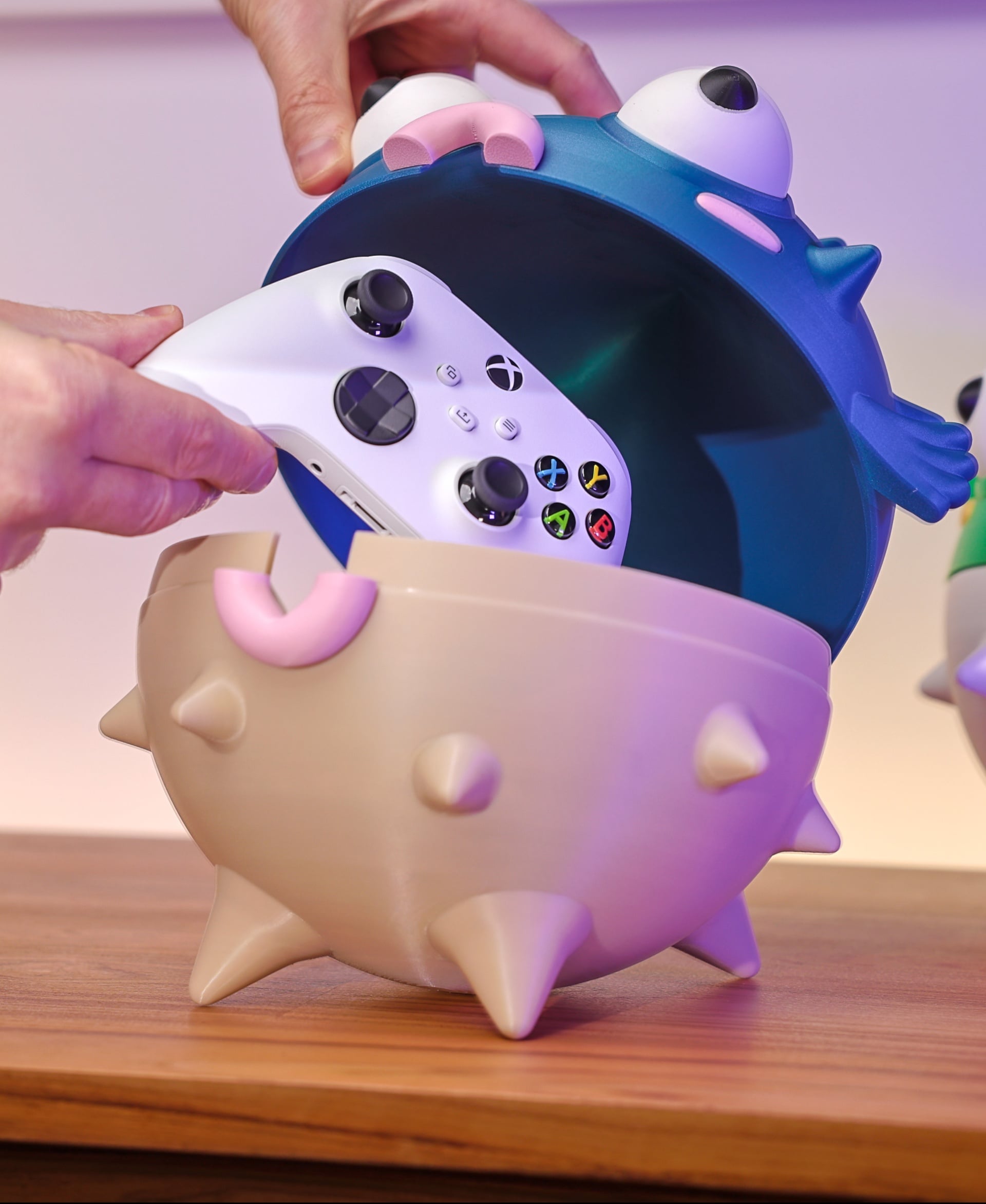 Caja de almacenamiento de pez globo adorable para escritorio