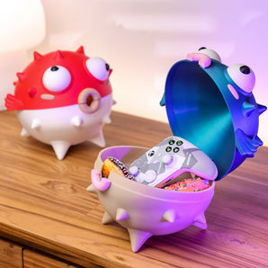 Caja de almacenamiento de pez globo adorable para escritorio