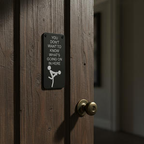 Divertido cartel de "No molestar" para la puerta de la habitación
