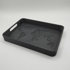 Bandeja de diseño moderna con relieve de los continentes
