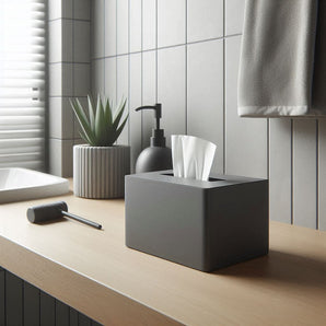 Caja de pañuelos minimalista de dos piezas para el hogar