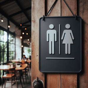 Stilrent og moderne toilet dørskilt