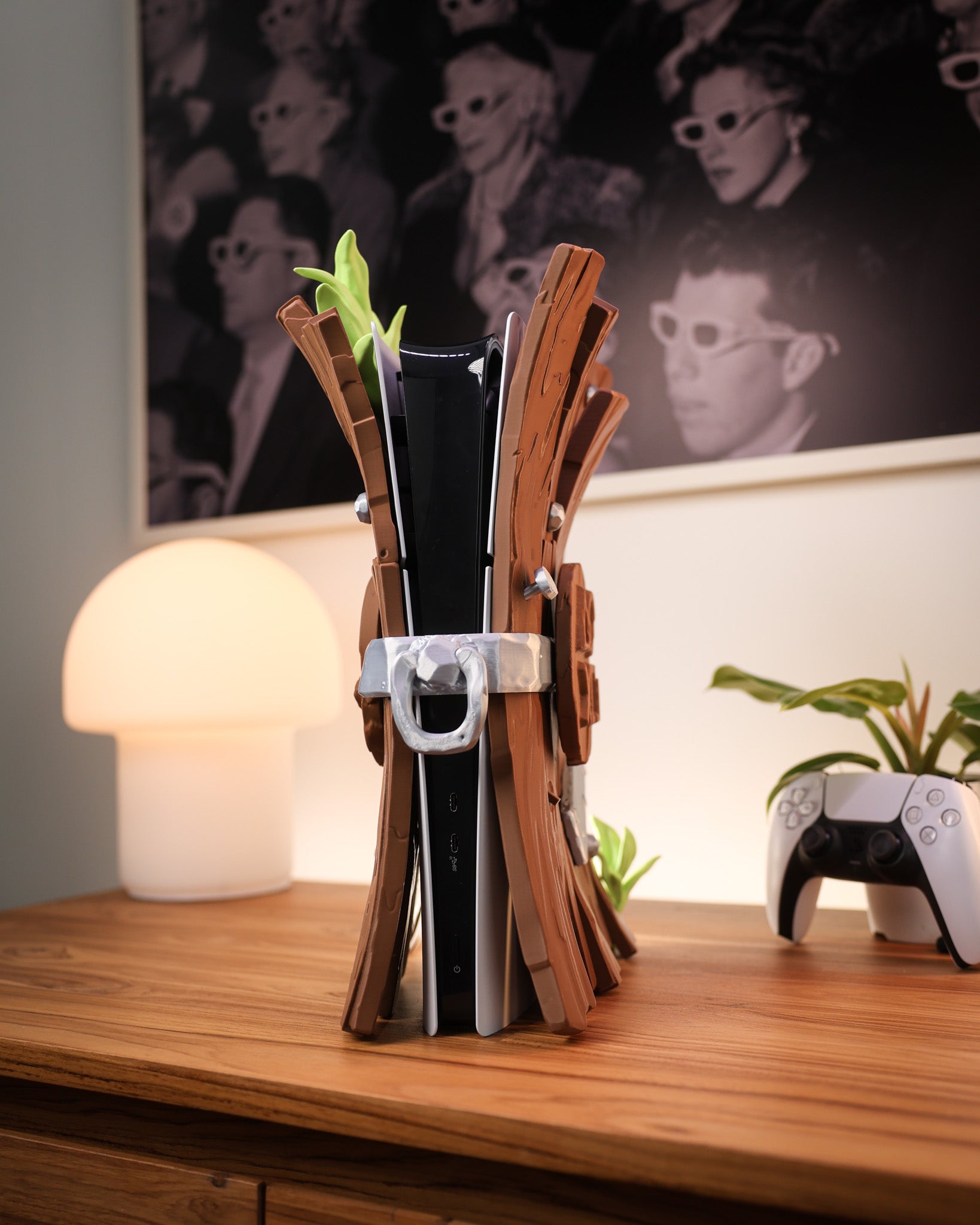 Elegante Funda de Madera para PS5 Slim Digital