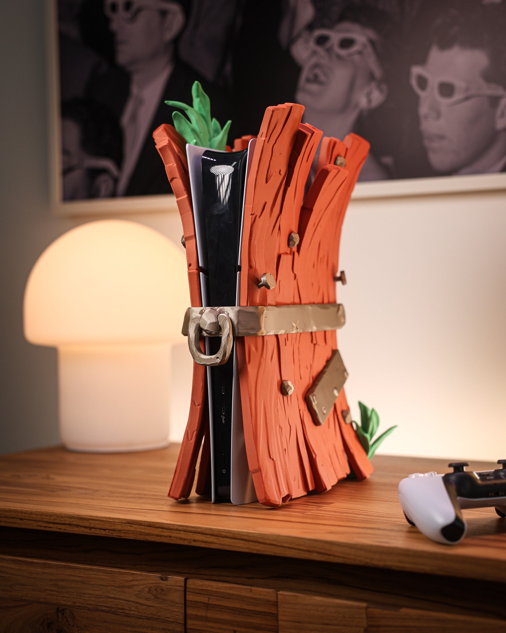 Elegante Funda de Madera para PS5 Slim Digital