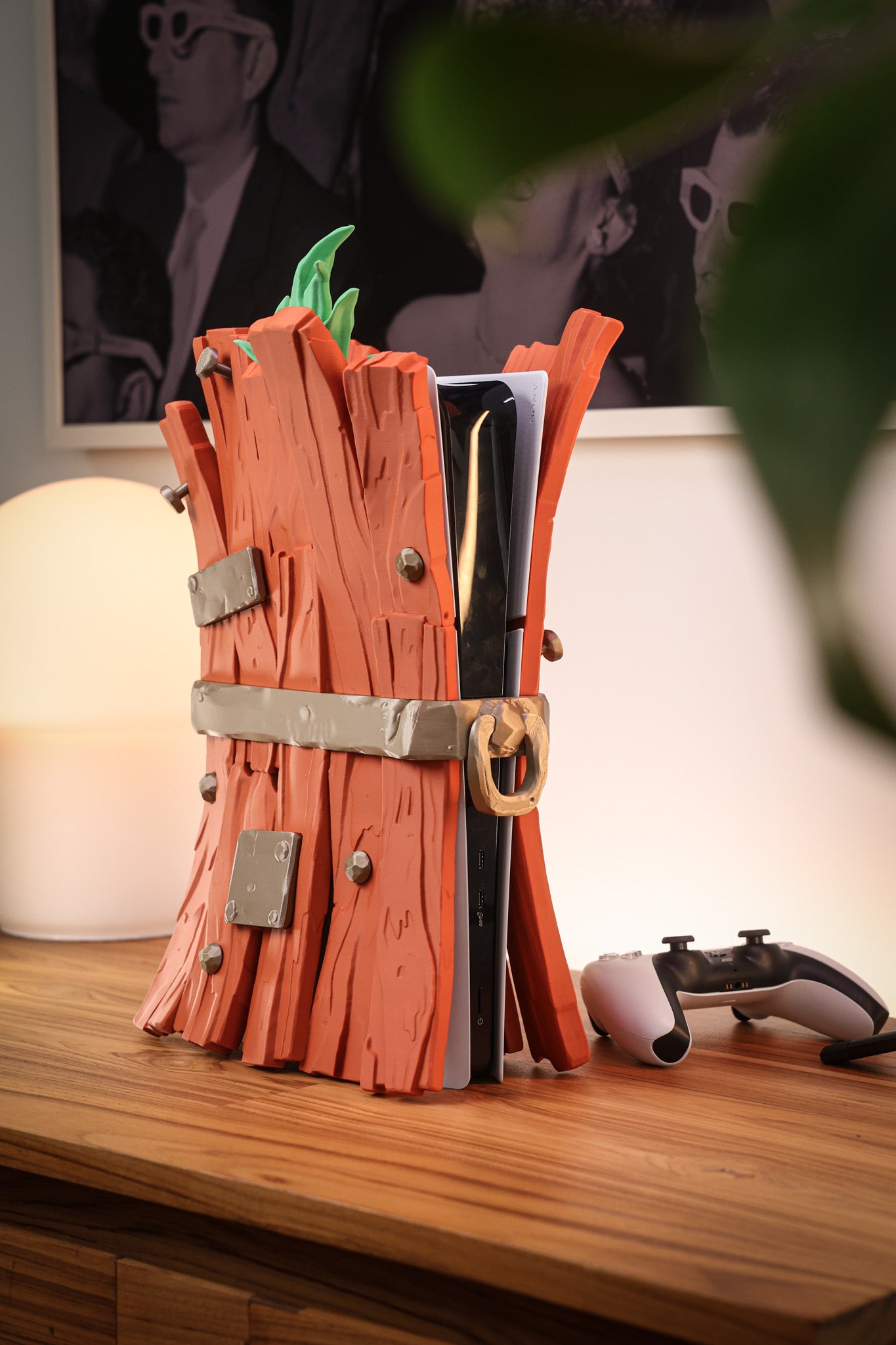 Elegante Funda de Madera para PS5 Slim Digital