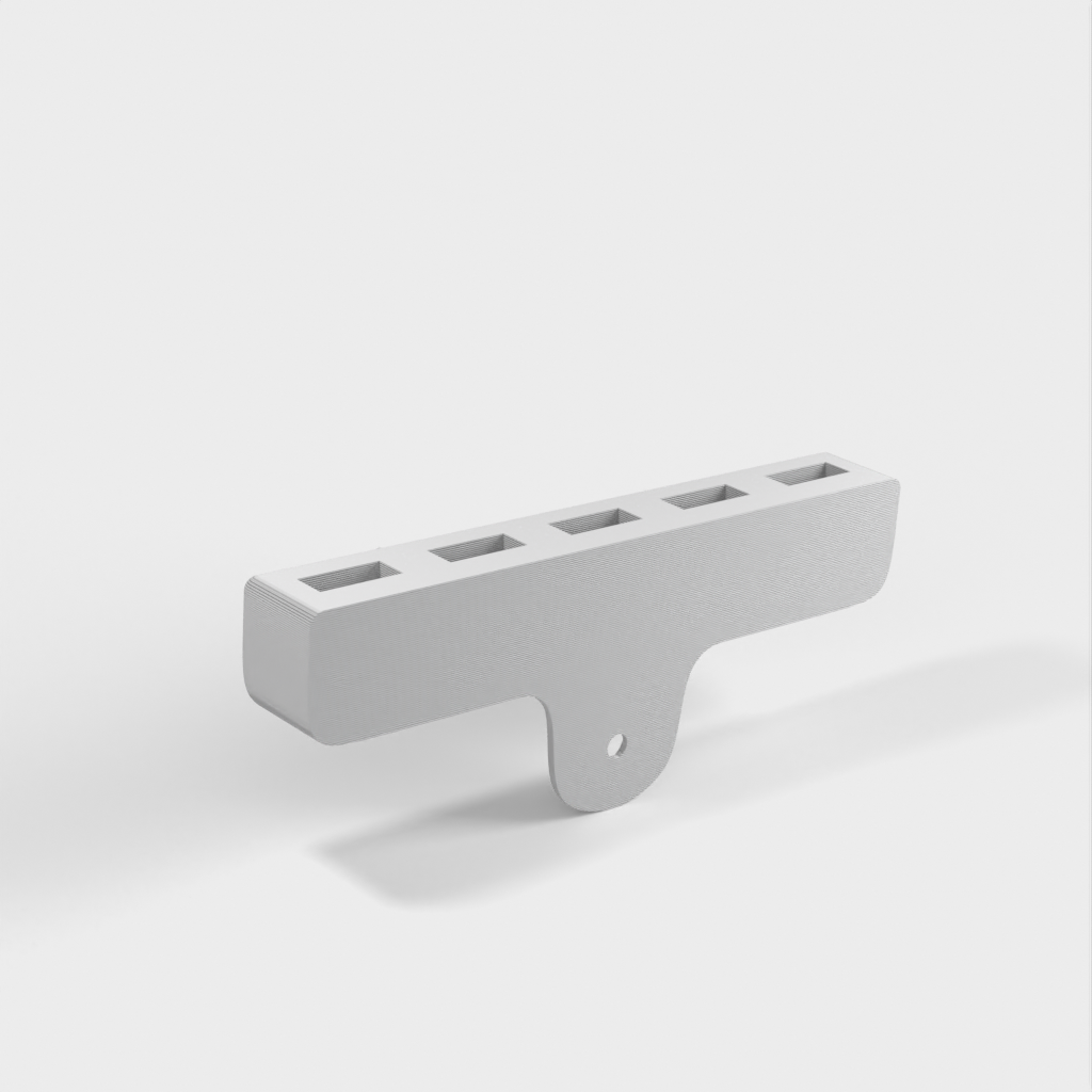 Soporte de pared para cables USB con 5 ranuras