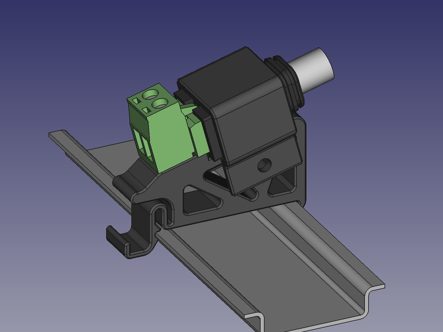 Soporte de carril DIN para adaptador Barrel Jack