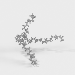 Modelo molecular del triacilglicerol a escala atómica