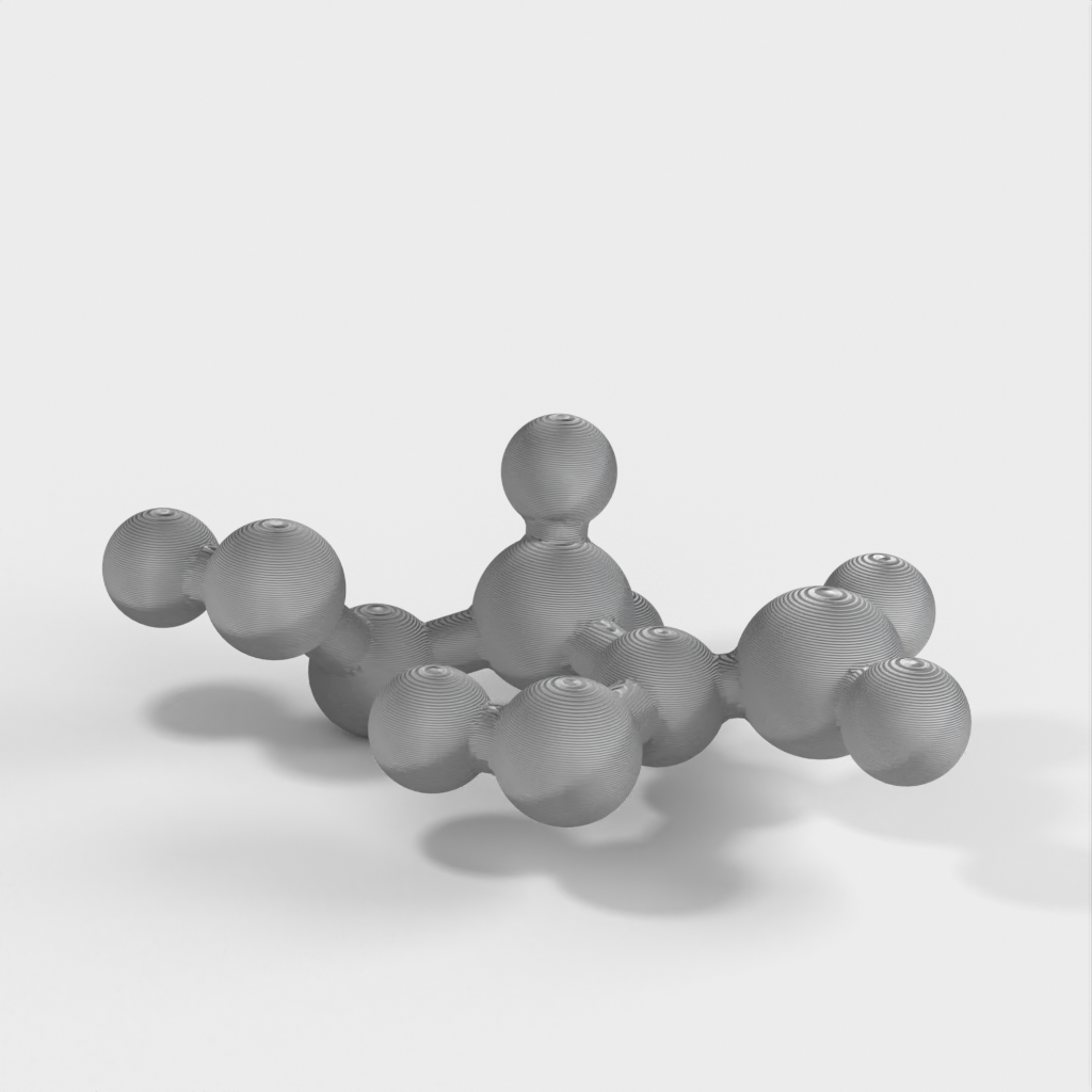 Modelización molecular - Acetato de vinilo - modelo a escala atómica del monómero principal del limo