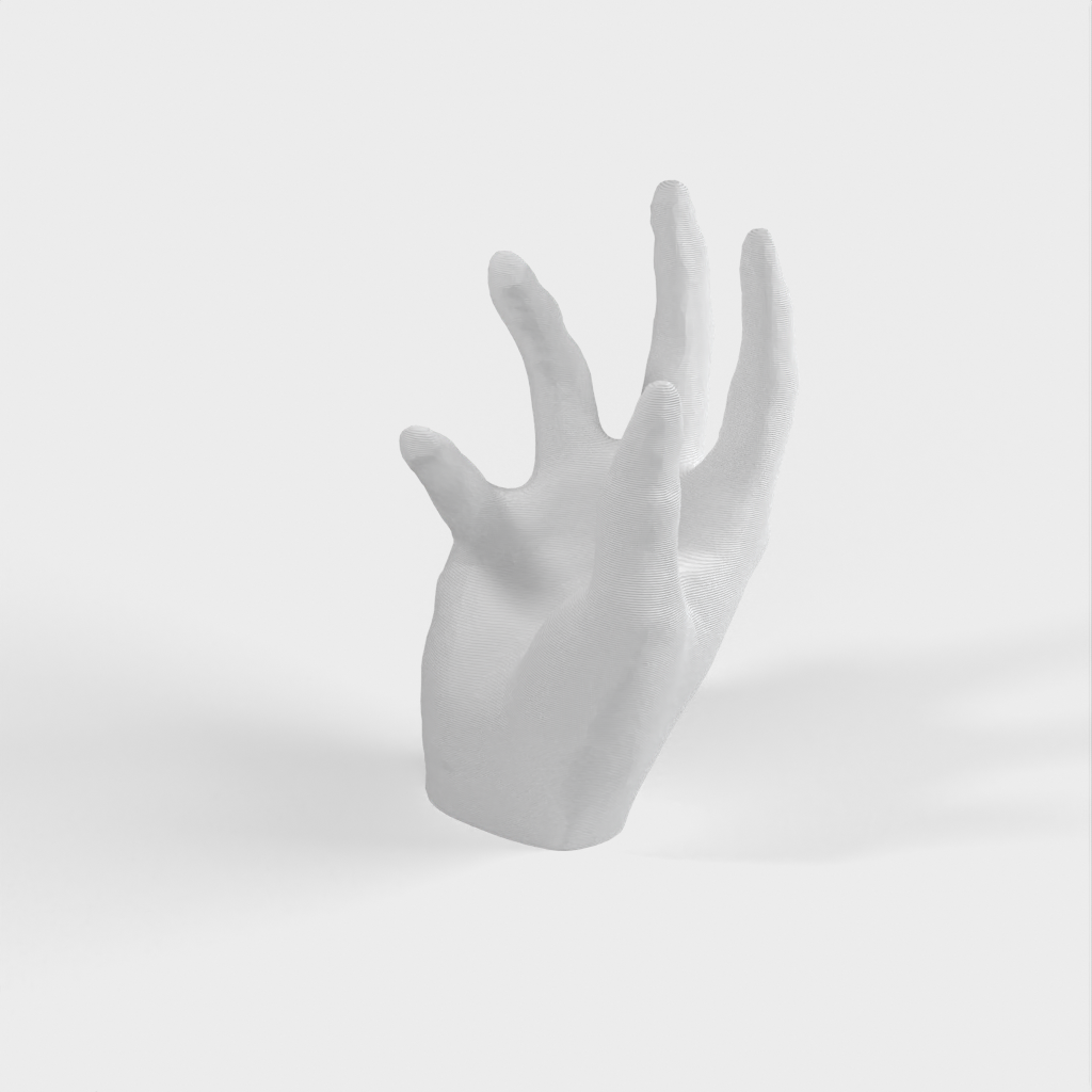 Soporte para iPhone escaneado en 3D con forma de mano