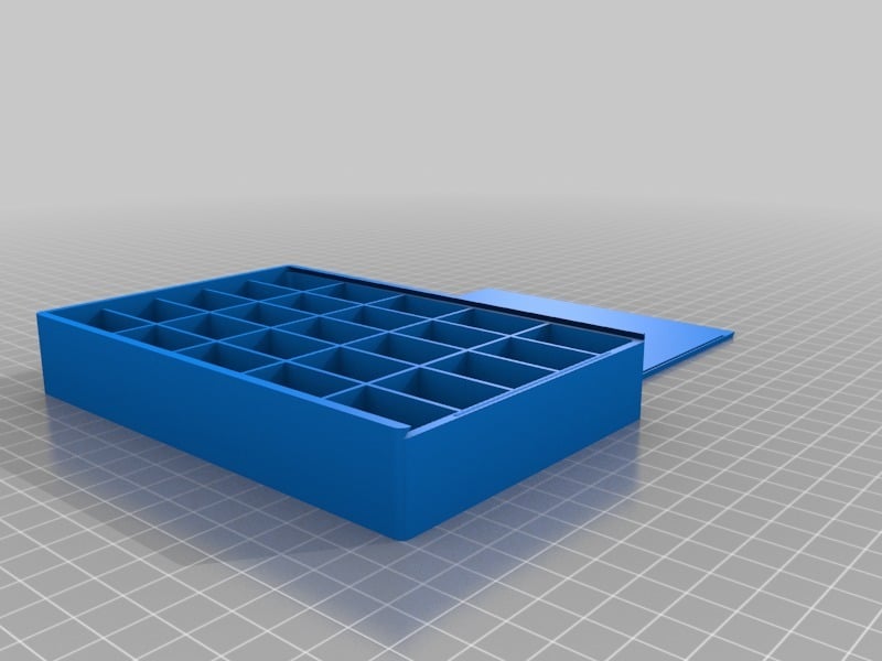 Caja de almacenamiento con 25 compartimentos y tapa deslizante