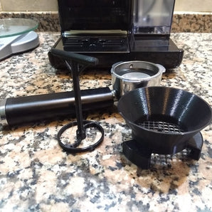 Embudo de portafiltro de espresso con función de distribución