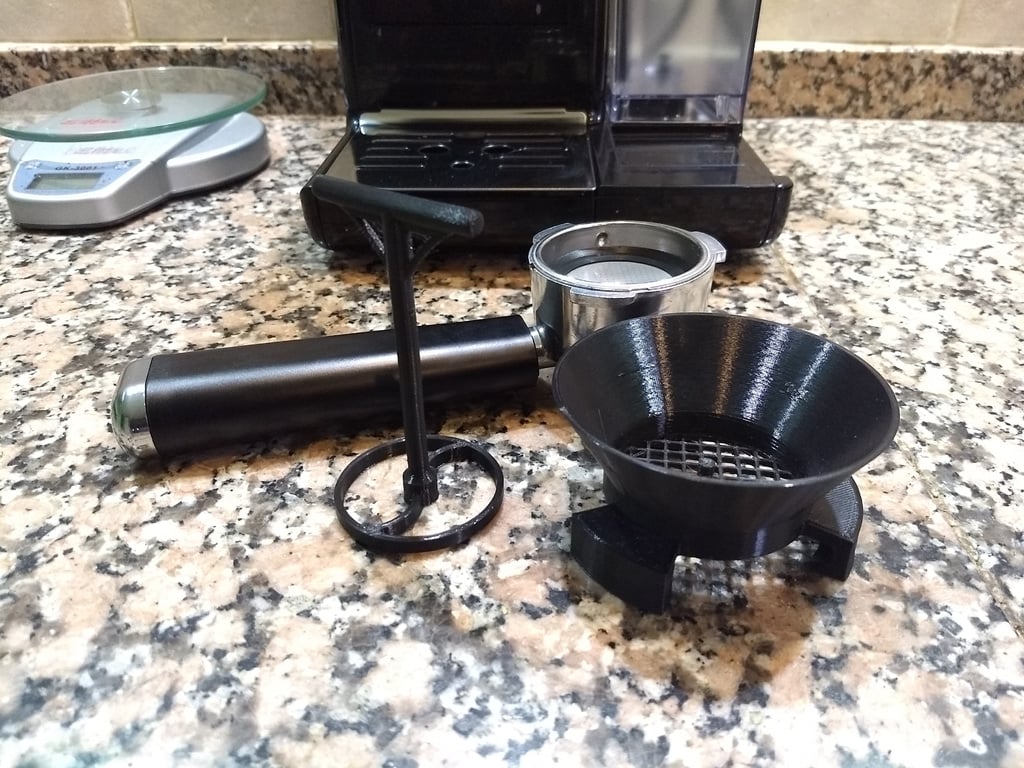 Embudo de portafiltro de espresso con función de distribución