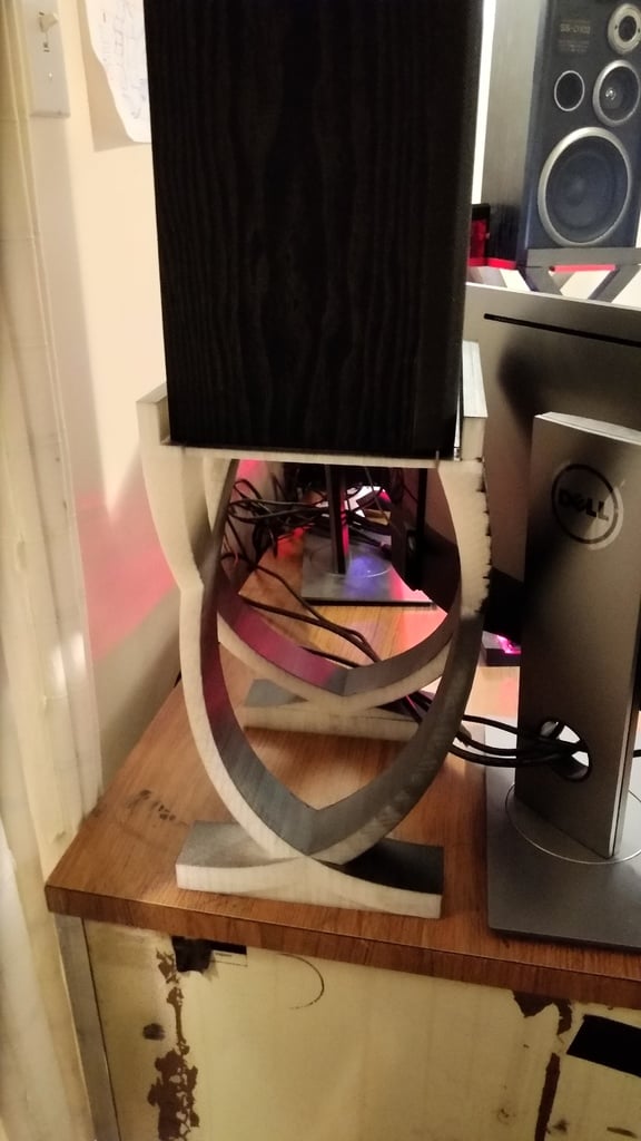 Soportes de altavoz para escritorio con almacenamiento