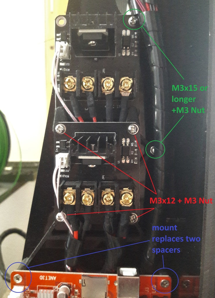 Montaje de Doble Mosfet Anet A6 (sin perforación)