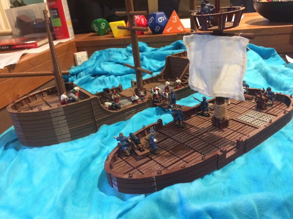 Miniatura de barco de 28 mm, PARTE 2: Cubiertas elevadas