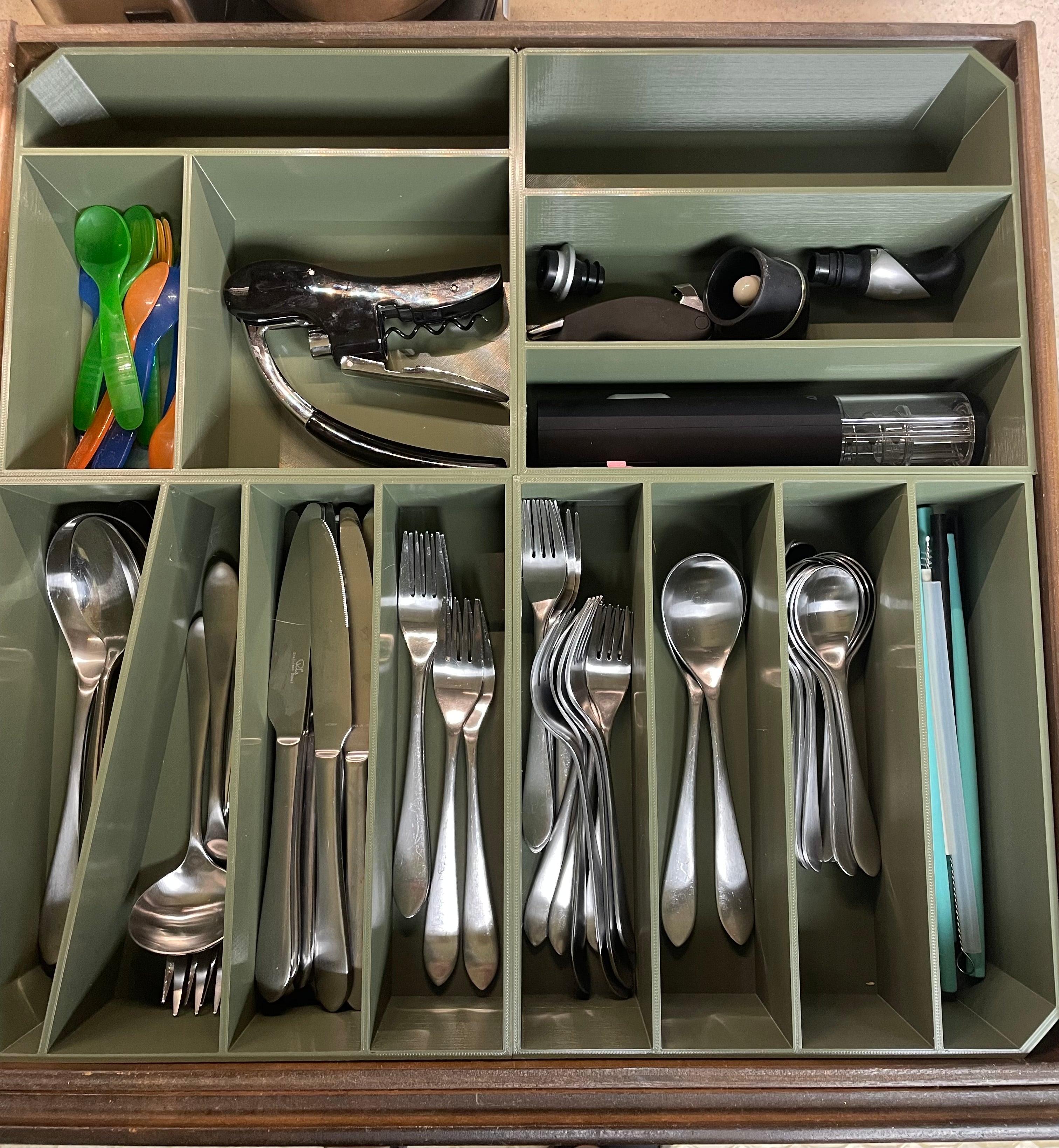 Organizador de cajones para cubiertos resistente