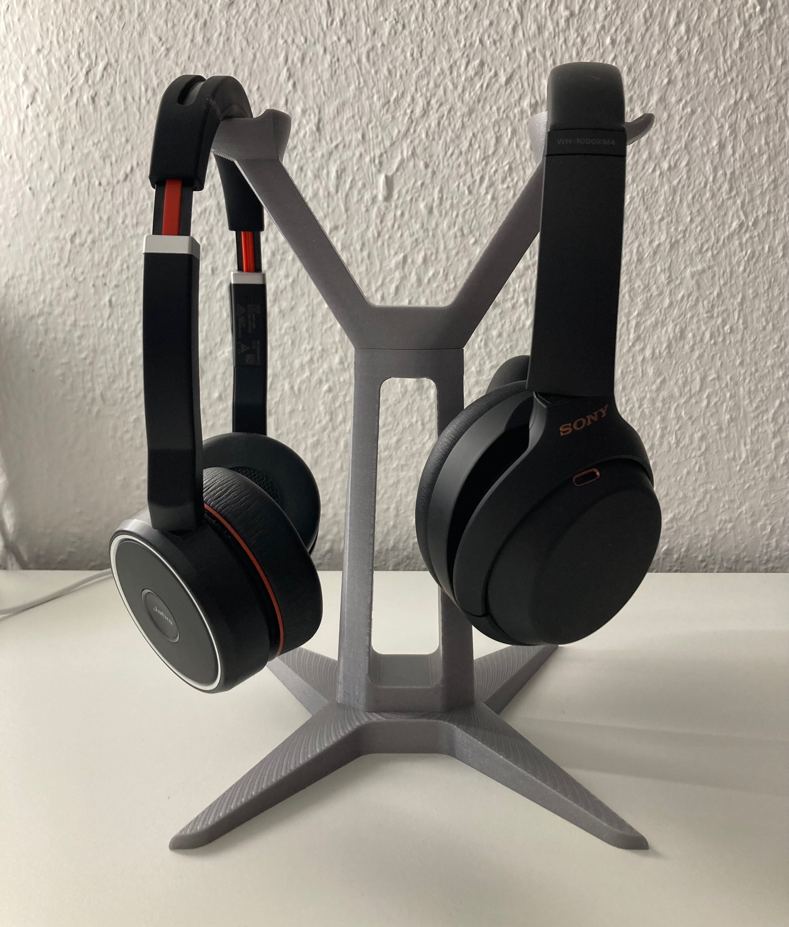 Soporte doble para auriculares: almacenamiento estable y práctico