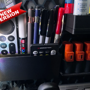 Organizador para pared de panal de miel | Soporte multifuncional para artículos de papelería y mandos a distancia