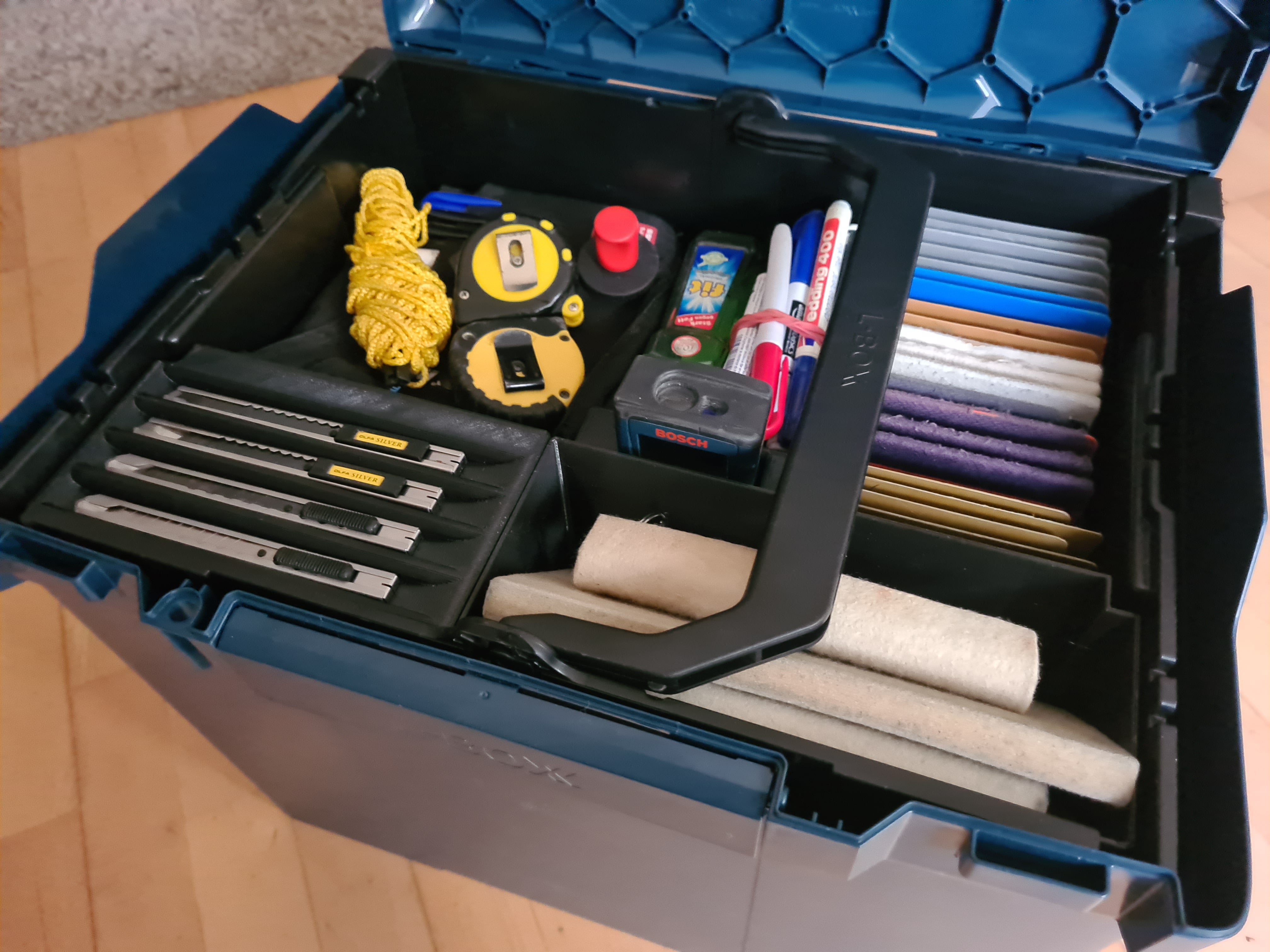 Caja de cuchillos modular para sistemas BOSCH L-Boxx y Sortimo
