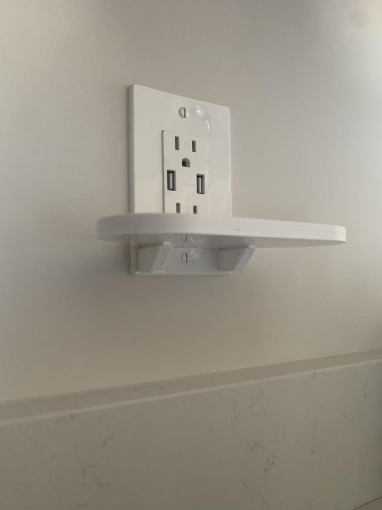 Google Nest Hub - Montaje en pared con estante para toma de corriente