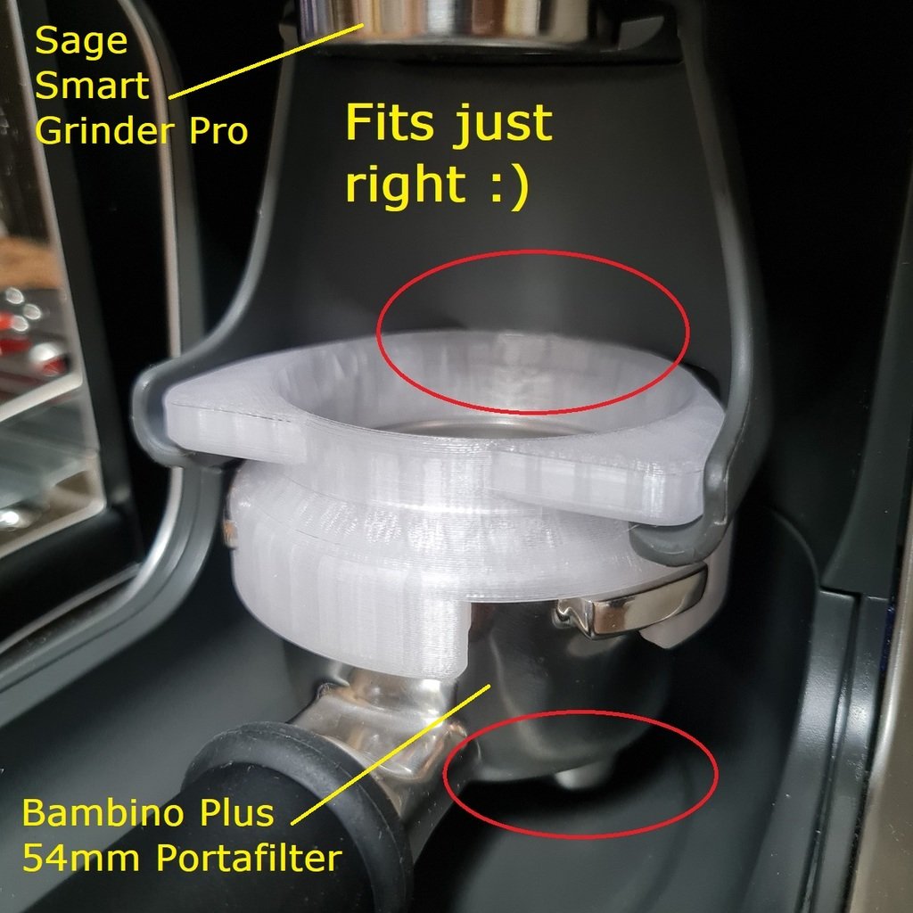 Embudo para portafiltro Breville Bambino Plus de 54 mm - Compatible con el soporte Smartgrinder Pro