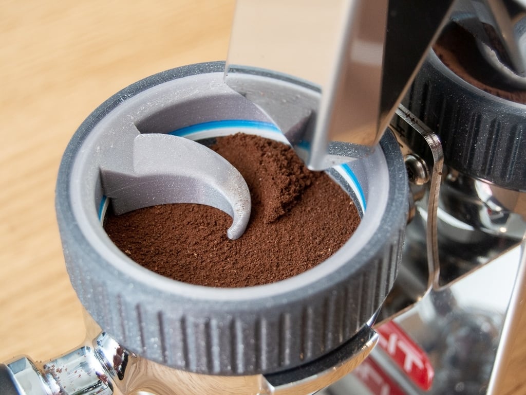 Espresso GrindDozer: Distribuidor de café y embudo dosificador