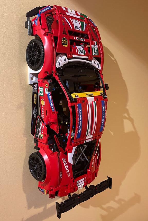 Soporte de pared para Lego Porsche 911 RSR #42096 y Ferrari 488 GTE #42125