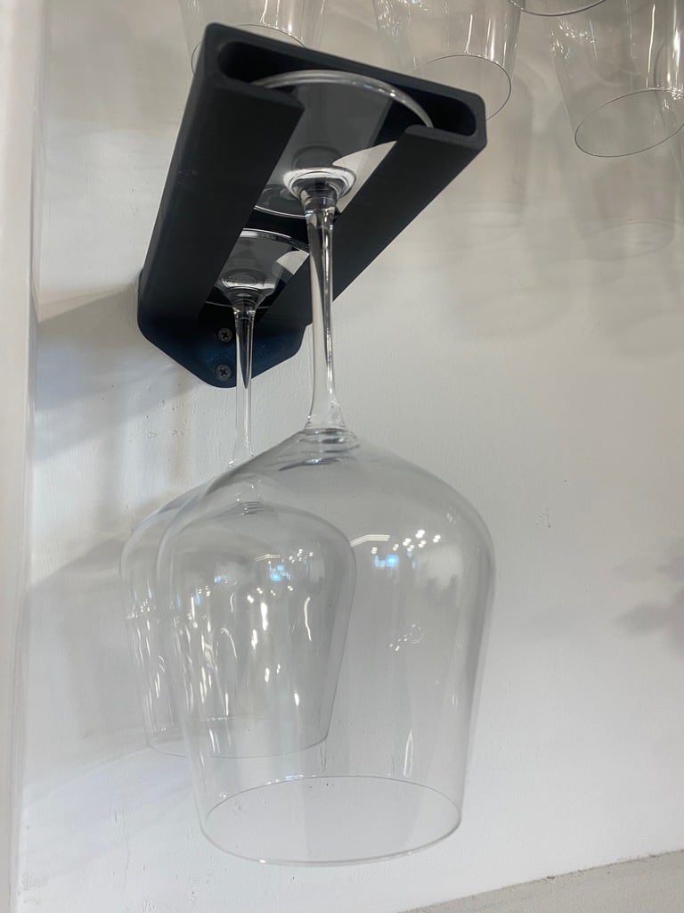 Soporte para copas de vino montado en la pared para 2 copas