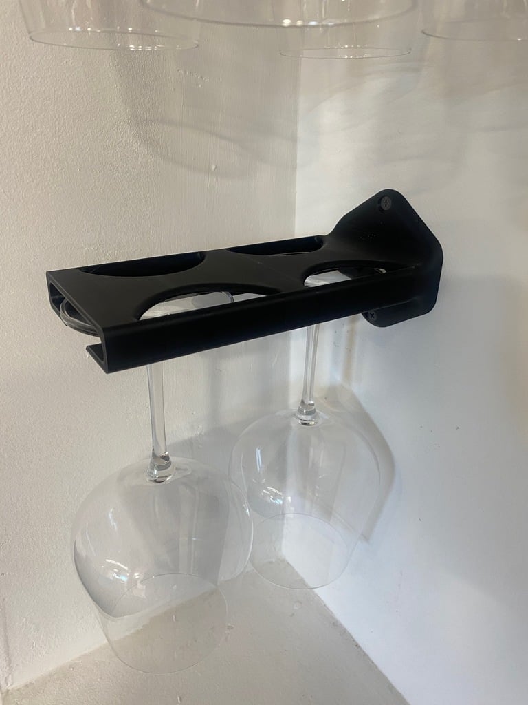 Soporte para copas de vino montado en la pared para 2 copas