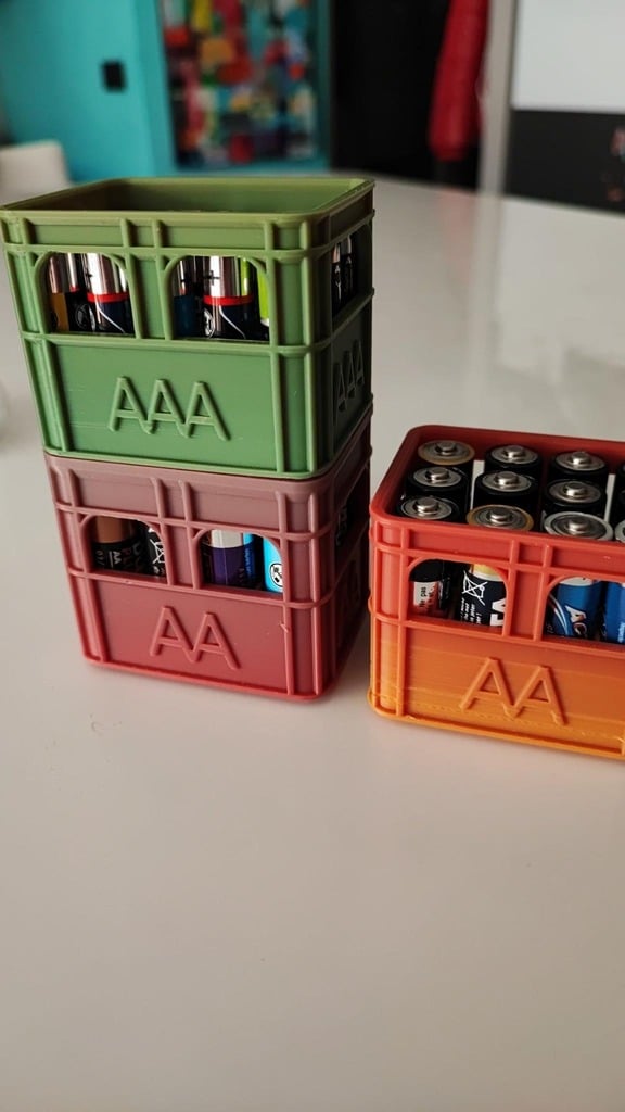 Soporte para pilas AAA con diseño de caja de cerveza – Almacenamiento apilable