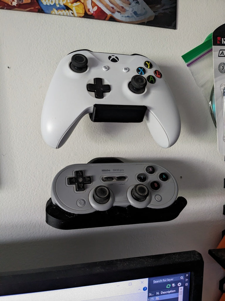 Montaje de pared simple para controladores de juegos (Xbox One y 8BitDo SN30Pro)