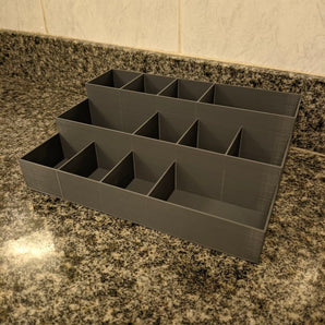 Organizador de baño con opciones de diseño simétrico y asimétrico