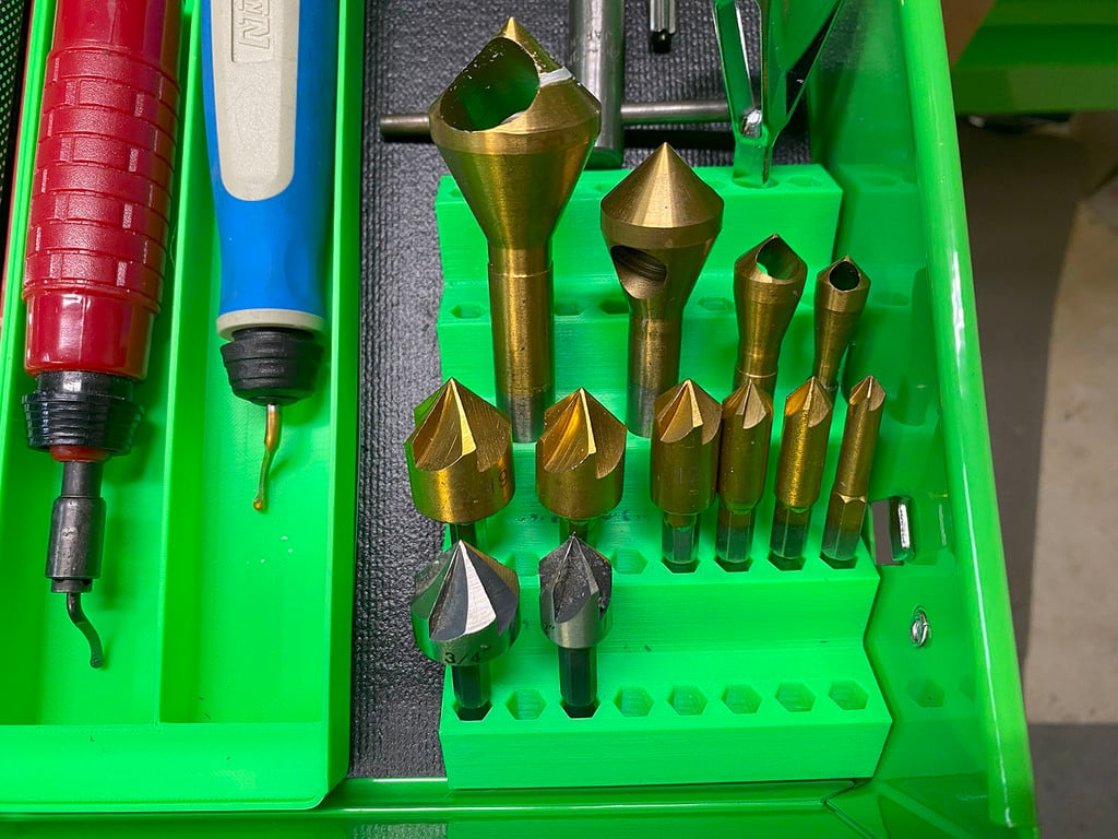 Organizador de herramientas para brocas avellanadas y brocas escalonadas