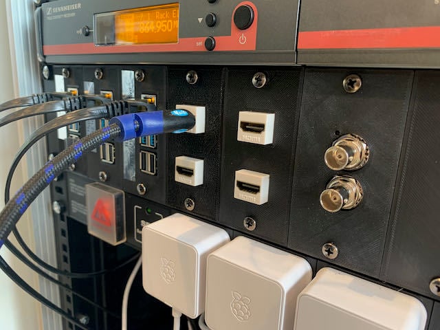 Adaptador de rack para conversor Blackmagic Micro HDMI-SDI y 3G