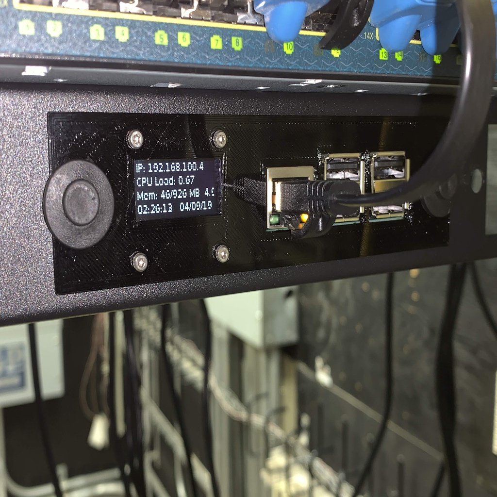 Montaje en rack 1U para Raspberry Pi 3B+ y 4B con PoE Hat