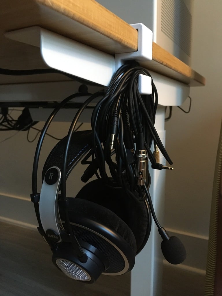 Ganchos para auriculares bajo el escritorio para mesa ajustable Fully Jarvis