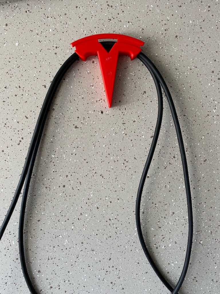 Soporte de cable EV del logo de Tesla