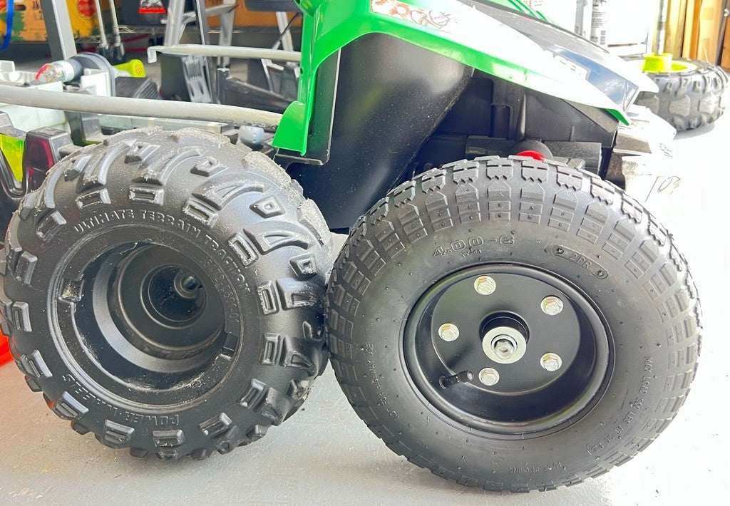 Adaptador de rueda delantera Powerwheels Dune Racer para ruedas Harbor Freight de 10" y 13"