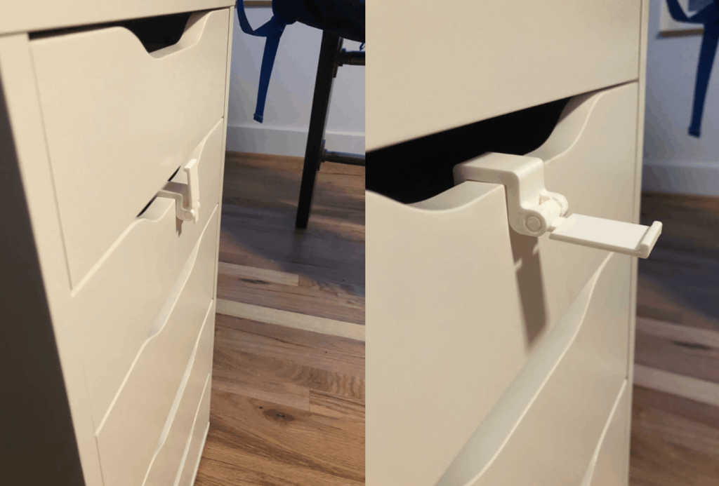 Colgador de auriculares plegable para cajón Ikea Alex