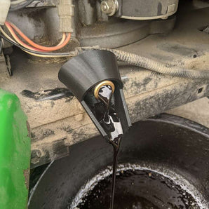 Juego de cambio de aceite: Embudo para filtro de aceite y drenaje de aceite para cortacéspedes