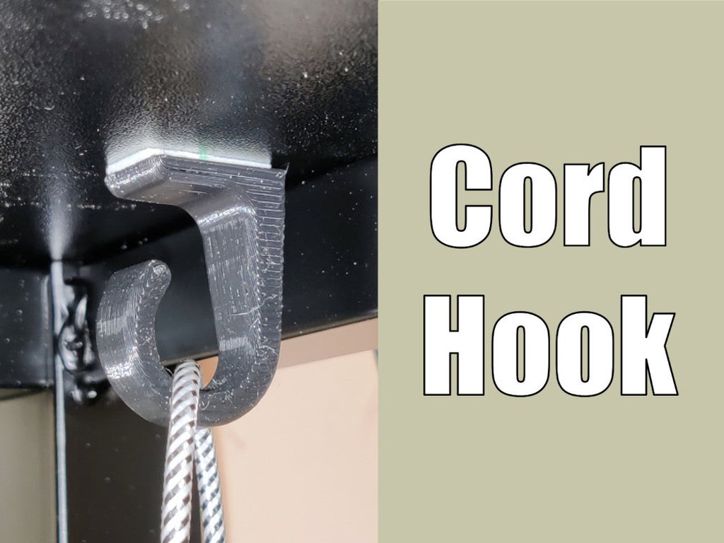 Gancho de cable / Colgador de utilidad - Se monta en la pared o debajo del escritorio