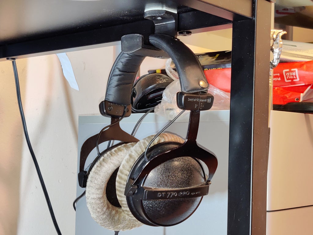 Soporte / gancho / colgador / soporte para auriculares debajo del escritorio - ¡Sin soportes!