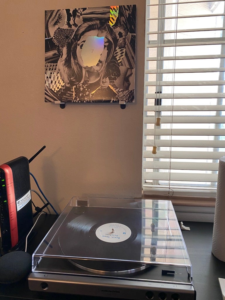 Soporte de pared para discos de vinilo "Now Playing" - Pantalla elegante