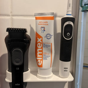 Soporte de pared para cepillo de dientes eléctrico, pasta de dientes y afeitadora