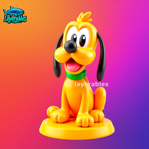 Figura 3D de Pluto Chibi – Lindo objeto de colección de Disney