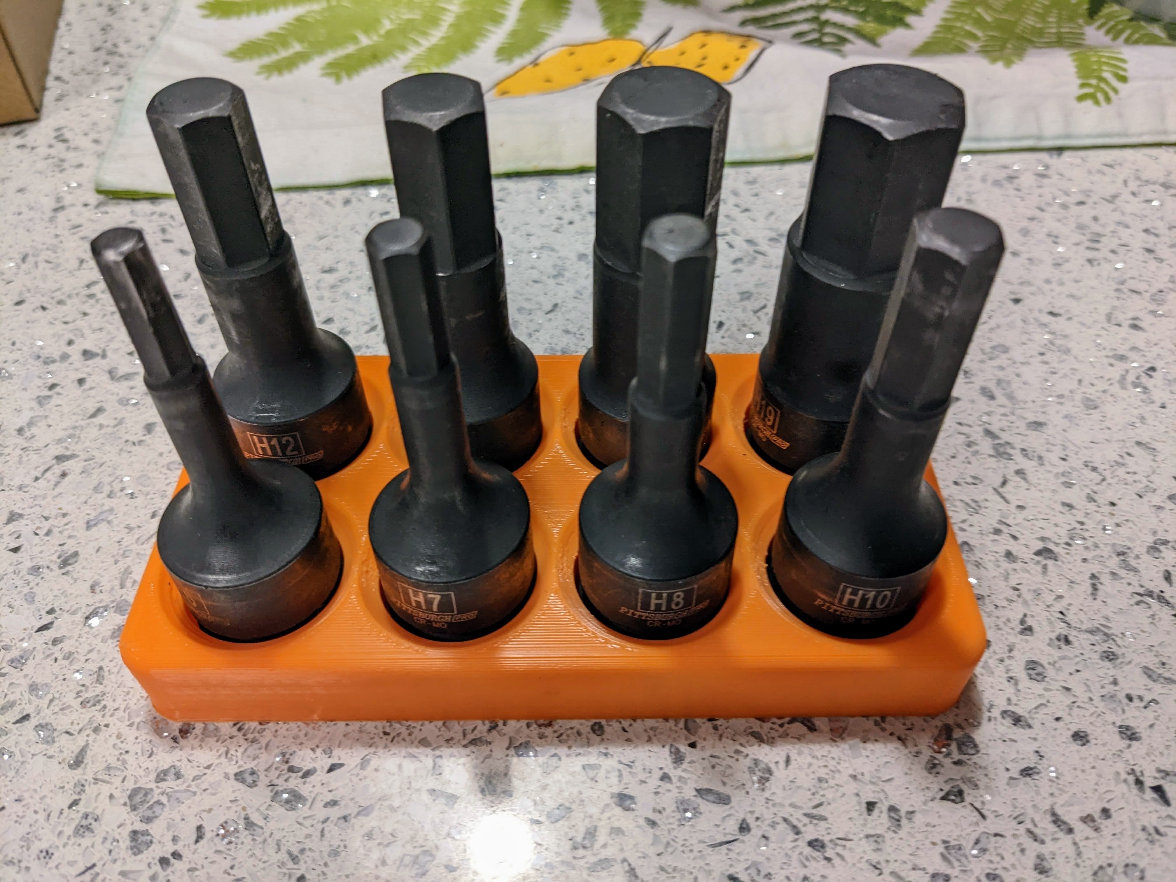 Organizador de bandeja de enchufes para juego de enchufes hexagonales de impacto métrico Pittsburg Pro de 1/2" #67895