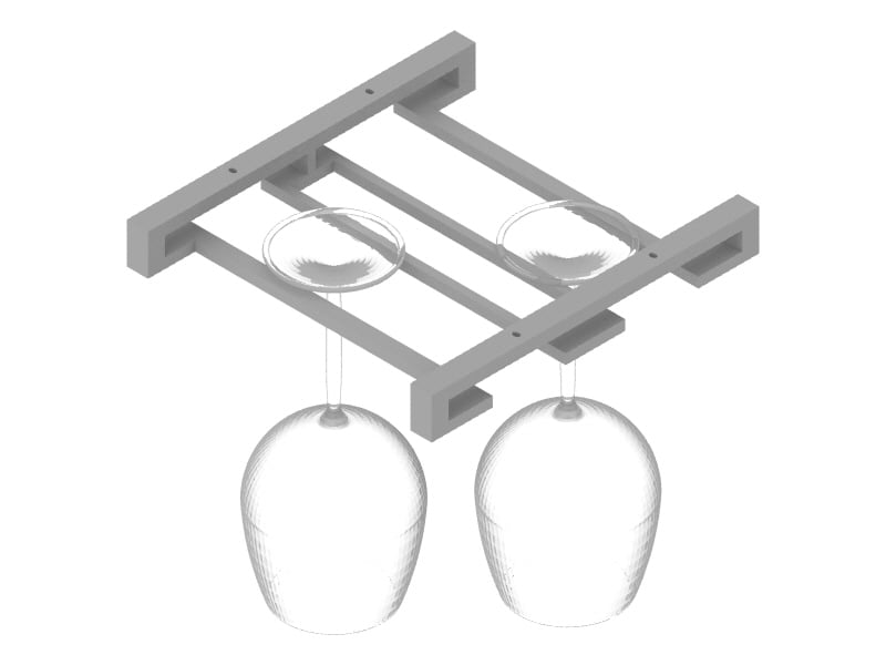 Estante discreto para copas de vino para el armario inferior