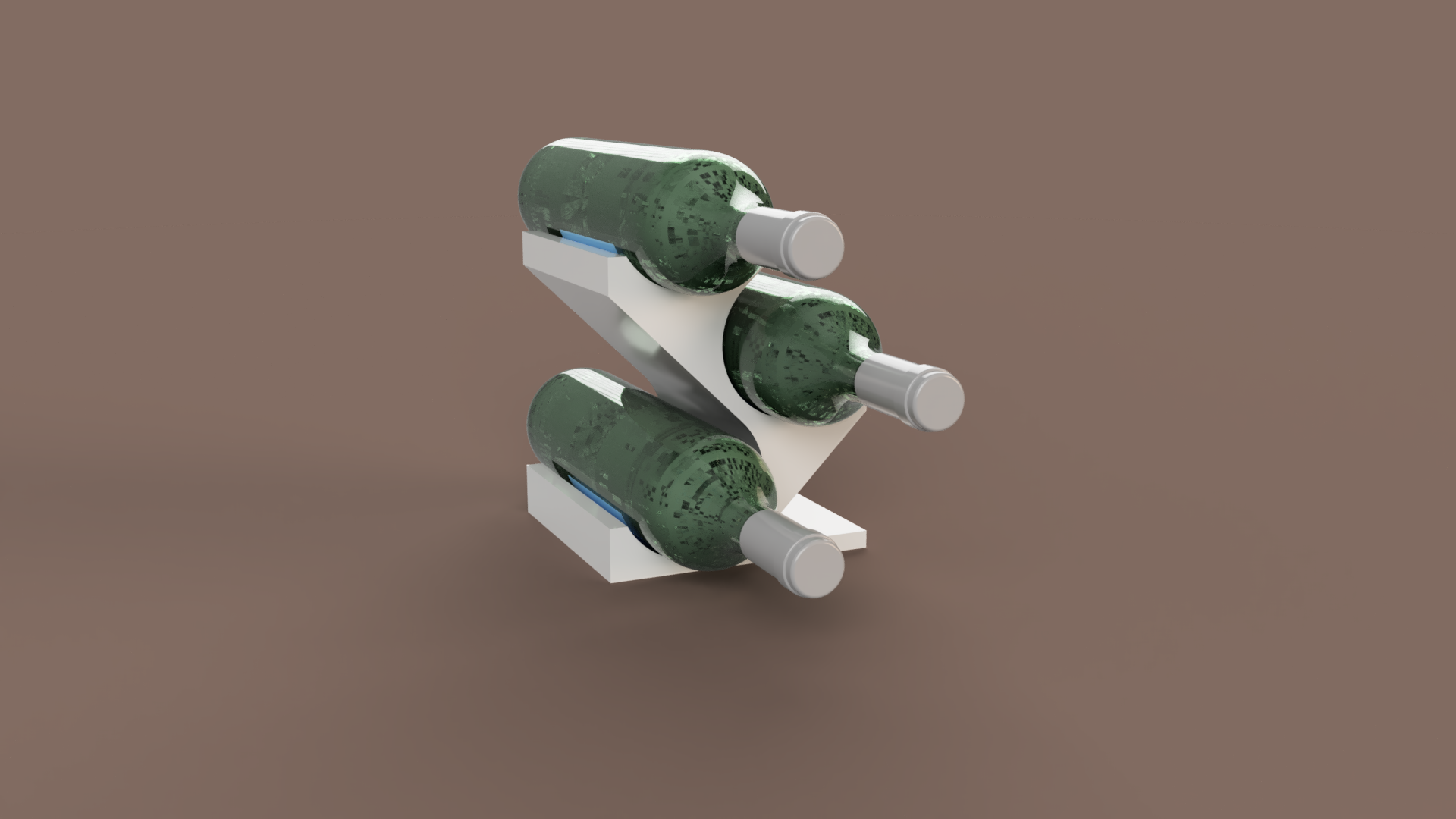 Estante de vino moderno para 3 botellas